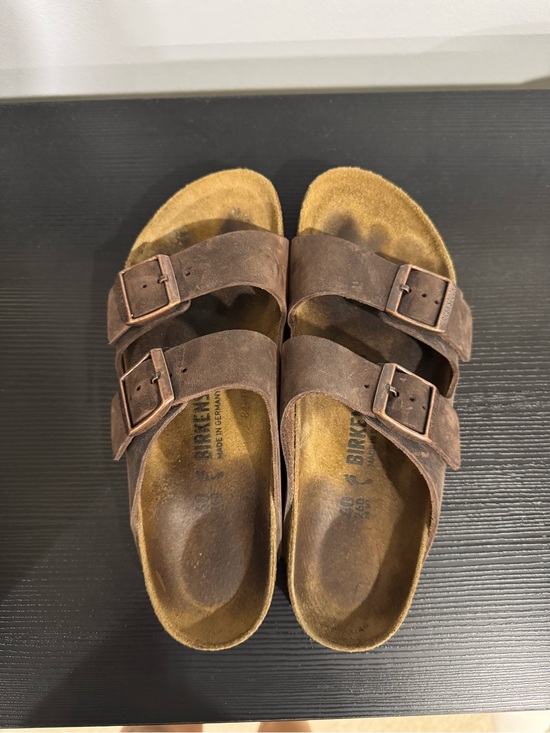 Birkenstock Shoes - Birkenstock Brown Two-Strap Arizona Sandals